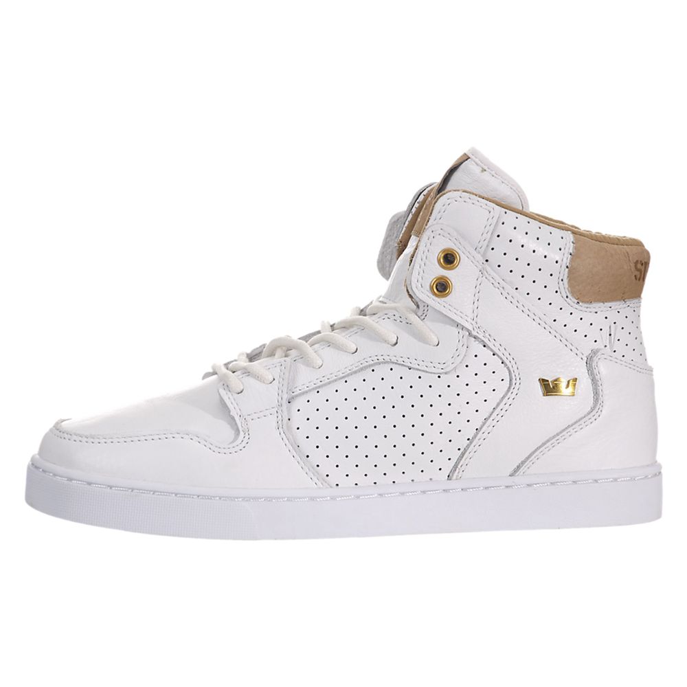 Baskets Montantes Supra Vaider LX Blanche White/Tan-White Homme | DRZ-67310561